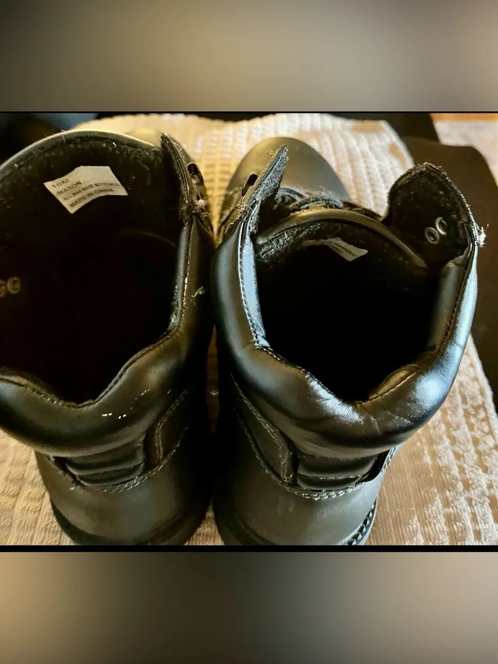 Men's Black Leather Padded Ankle Boots